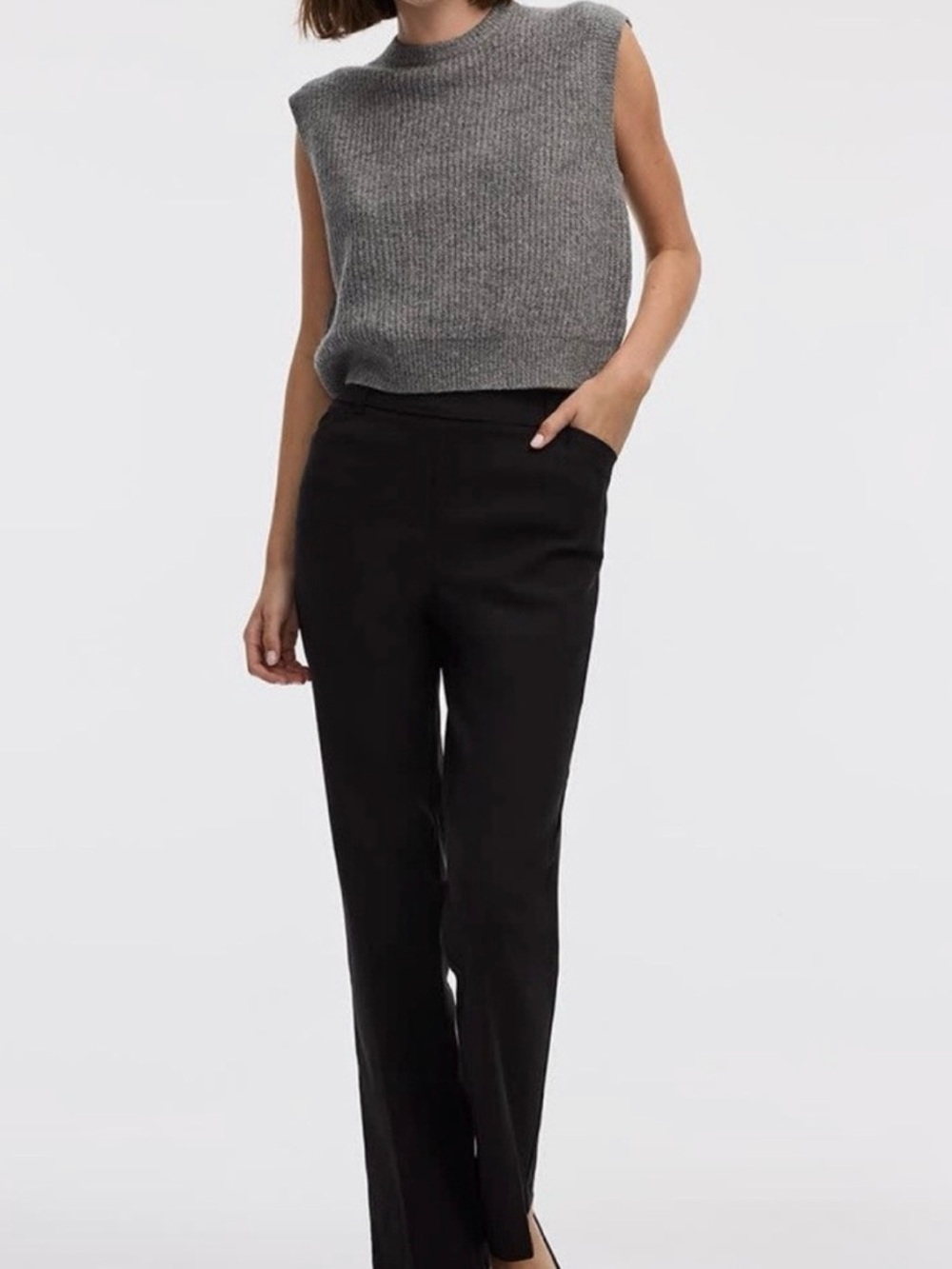 Reitmans Black Straight-Leg High-Rise Pants